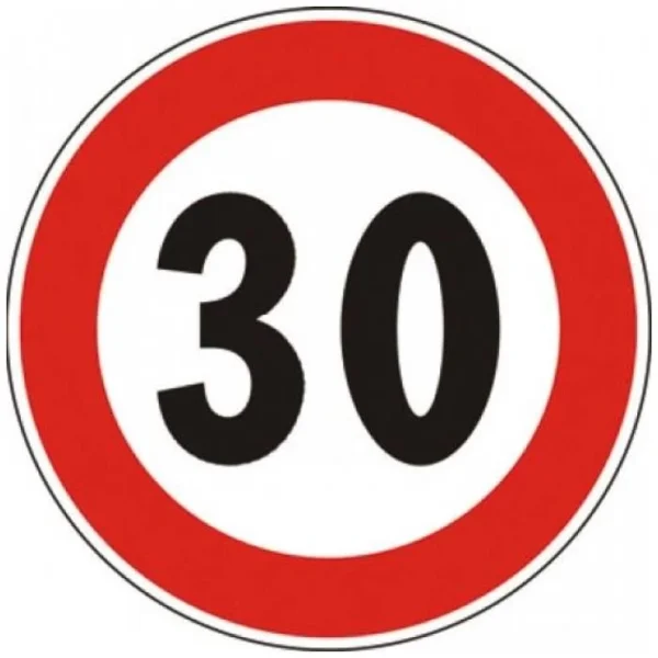 Segnale disco d.60 limite di velocita’ 30km/h