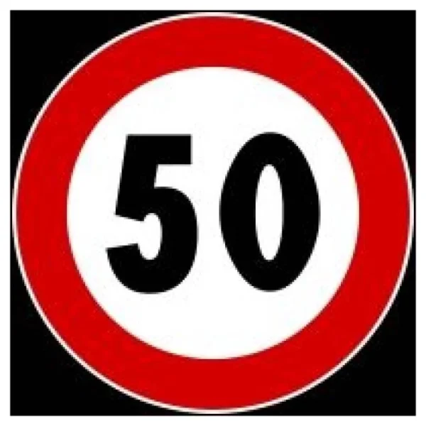 Segnale disco d.60 limite di velocita’ 50km/h