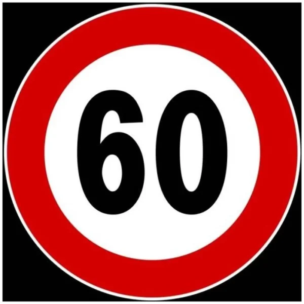 Segnale disco d.60 limite di velocita’ 60km/h