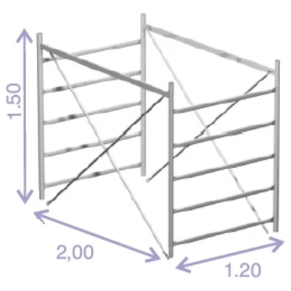 Alzata torre m 1,50 per system 120×200