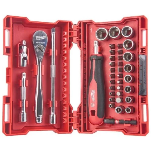 Set di cricchetti e bussole da 1/4 pezzi 38 milwaukee