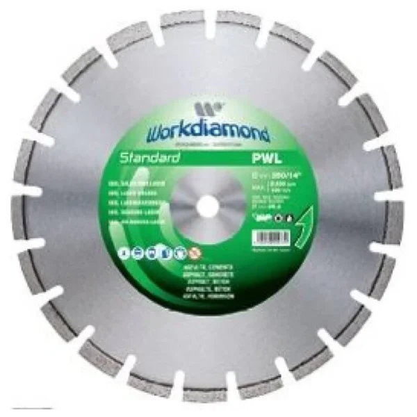 Disco diamantato standard pwl ø 350 mm per asfalto e cemento